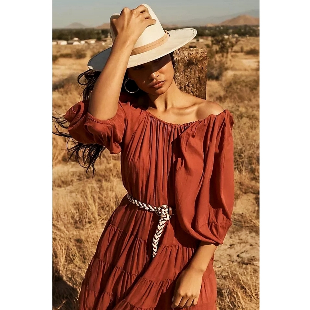 Erika Pena x Anthropologie Brielle Bohohemian Tiered Voile Cotton Maxi D… - Picture 4 of 9